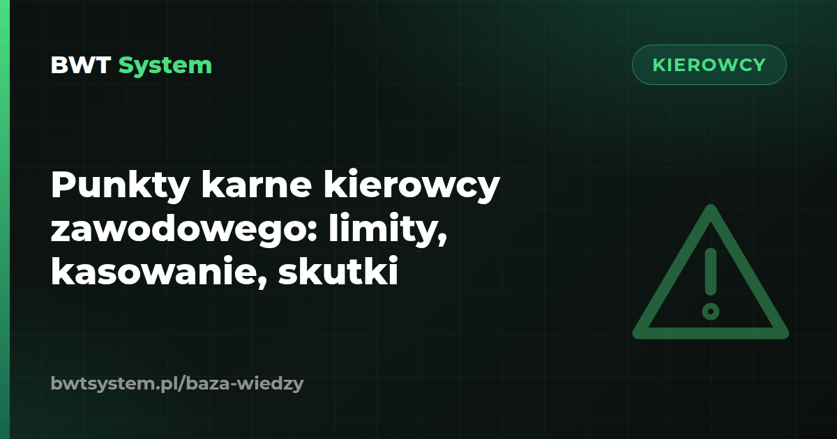 Punkty karne kierowcy zawodowego: limity, kasowanie, skutki