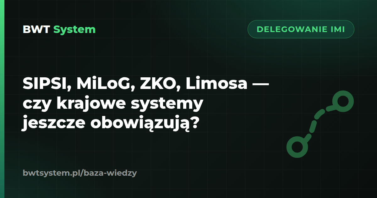 SIPSI, MiLoG, ZKO, Limosa — czy krajowe systemy jeszcze obowiązują?